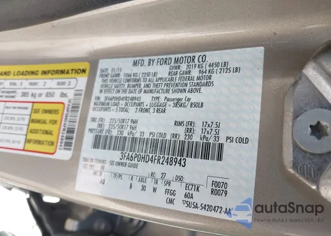 2015 Ford Fusion Se from USA, damaged, VIN 3FA6P0HD4FR248943